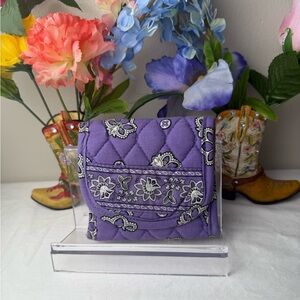 NWOT Vera Bradley Purple Bandana Pocket Wallet • Retired Hard to Find